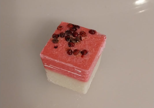 Strawberry-rhubarb bath chocolate