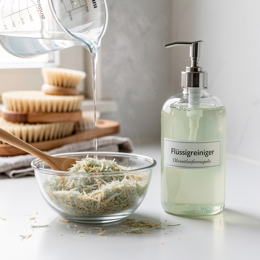 Grüne Olivenseifenflocken für Reiniger & Waschmittel