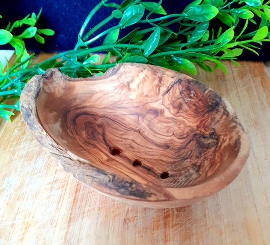 Olive wood bowl rustic